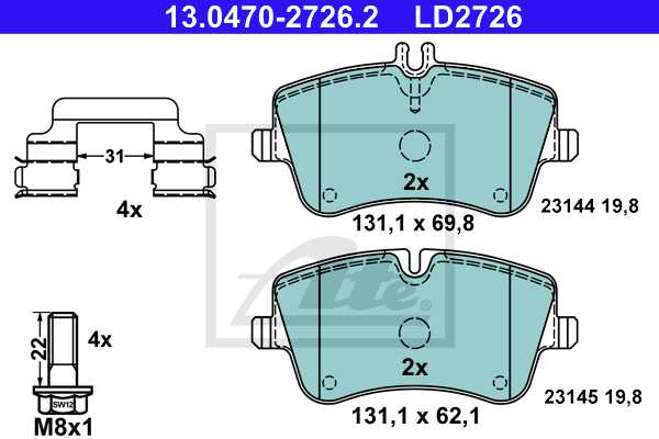 ATE disk pločice MERCEDES BENZ 13.0470-2726.2 mb c200cdi w203 03 -> ceramic