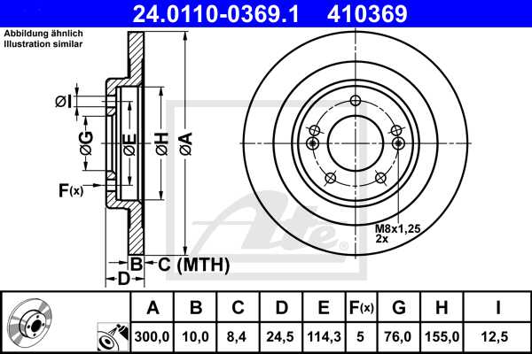 ATE disk ploča HYUNDAI 24.0110-0369.1 i40 12->