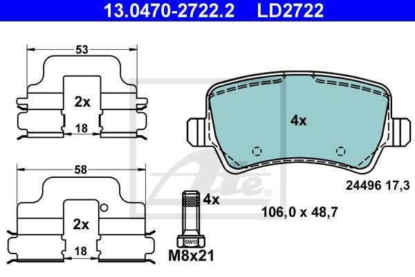 ATE disk pločice FORD 13.0470-2722.2 ford s-max (wa6) 2.0 tdci 06-> 14