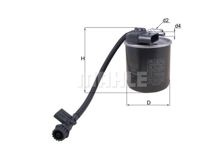 MAHLE filter nafte MB KL 947 V-CLASS V 250 BLUETEC / D (447.811, 447.813, 447.815) 14->