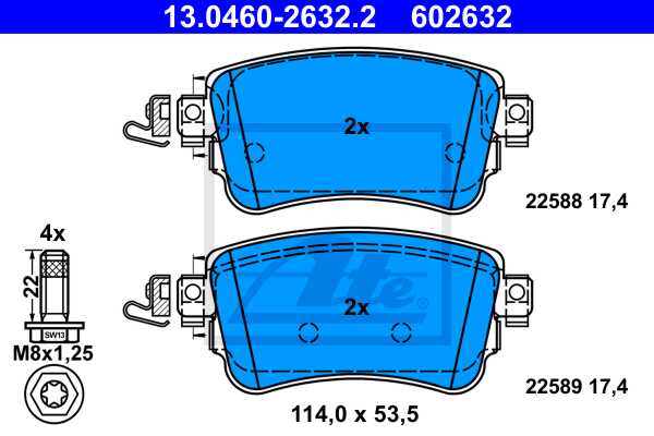 ATE disk pločice CITROEN 13.0460-2632.2 zadnje, jumpy 16 ->