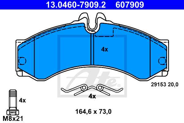 ATE disk pločice MERCEDES BENZ 13.0460-7909.2 p/z.sprinter 208d 96 ->