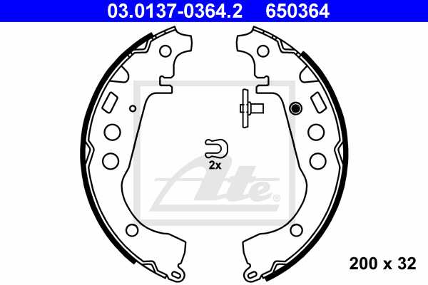 ATE pakne TOYOTA 03.0137-0364.2 yaris 1.0 16v 99 -> 203×32