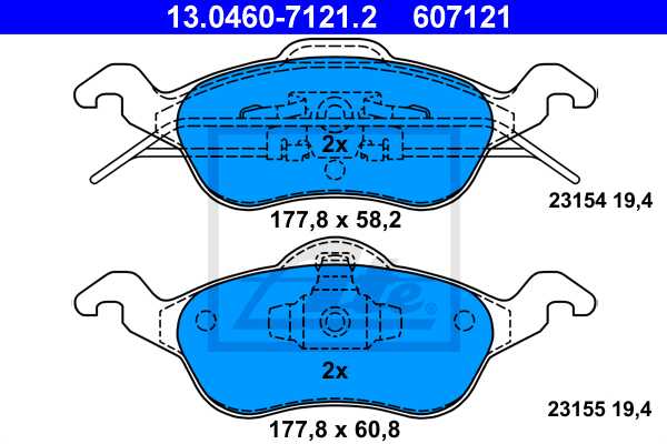ATE disk pločice FORD 13.0460-7121.2 focus 1.8di 98 ->