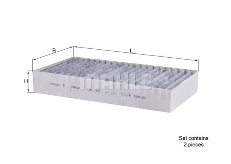 MAHLE filter kabine MB LAK 295/S ML320 W164 05-> , sa aktivnim ugljenom