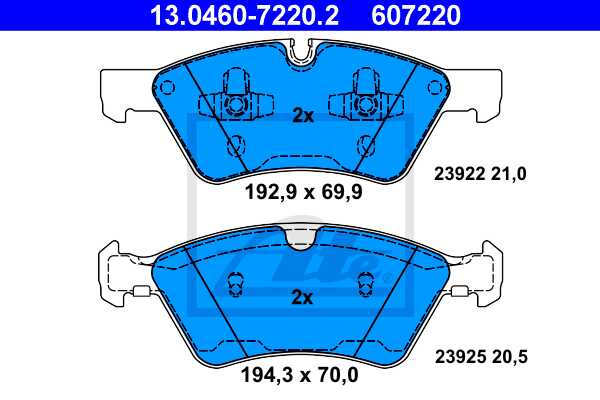 ATE disk pločice MERCEDES BENZ 13.0460-7220.2 ml 280cdi 4matic w164,w251 05 ->