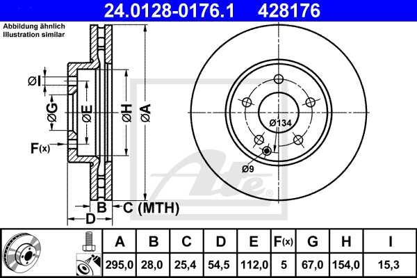 ATE disk ploča MERCEDES BENZ 24.0128-0176.1 prednja, mb e270 cdi w211 02 ->, d295/28