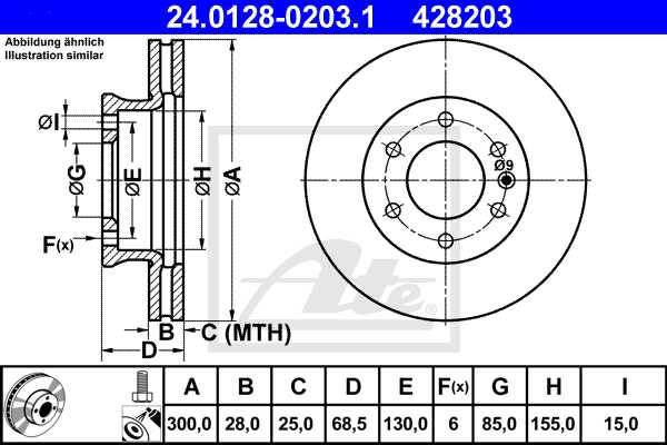 ATE disk ploča MERCEDES BENZ 24.0128-0203.1 prednja, vw,sprinter 211cdi 06 ->, d300/28