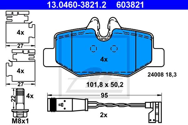 ATE disk pločice MERCEDES BENZ 13.0460-3821.2 zadnje, vito 2.2cdi 03 ->