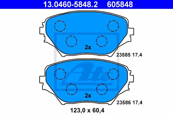 ATE disk pločice TOYOTA 13.0460-5848.2 rav 4 1.8vvti 01 ->