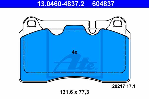 ATE disk pločice LAND 13.0460-4837.2 range rover 4.2 05 ->