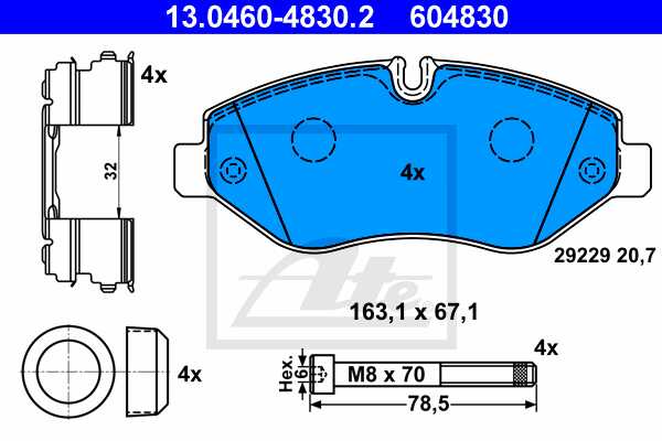 ATE disk pločice IVECO 13.0460-4830.2 daly 35c10,40c10 06 ->