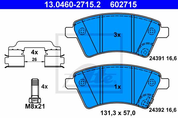 ATE disk pločice FIAT 13.0460-2715.2 sedici 1.9d,1.6 16v 4wd 06 ->
