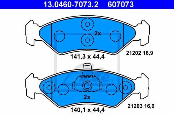ATE disk pločice FORD 13.0460-7073.2 fiesta 1.25 16v 95 ->