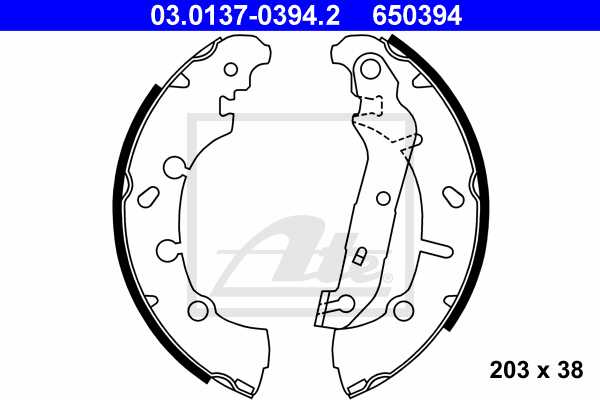 ATE pakne FORD 03.0137-0394.2 m-2,fusion 02 -> 203×38