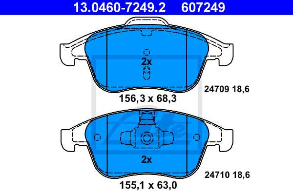 ATE disk pločice RENAULT 13.0460-7249.2 megane 2.0dci 09 ->