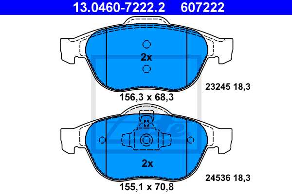 ATE disk pločice RENAULT 13.0460-7222.2 megane 1.4,1.5dci 05 ->